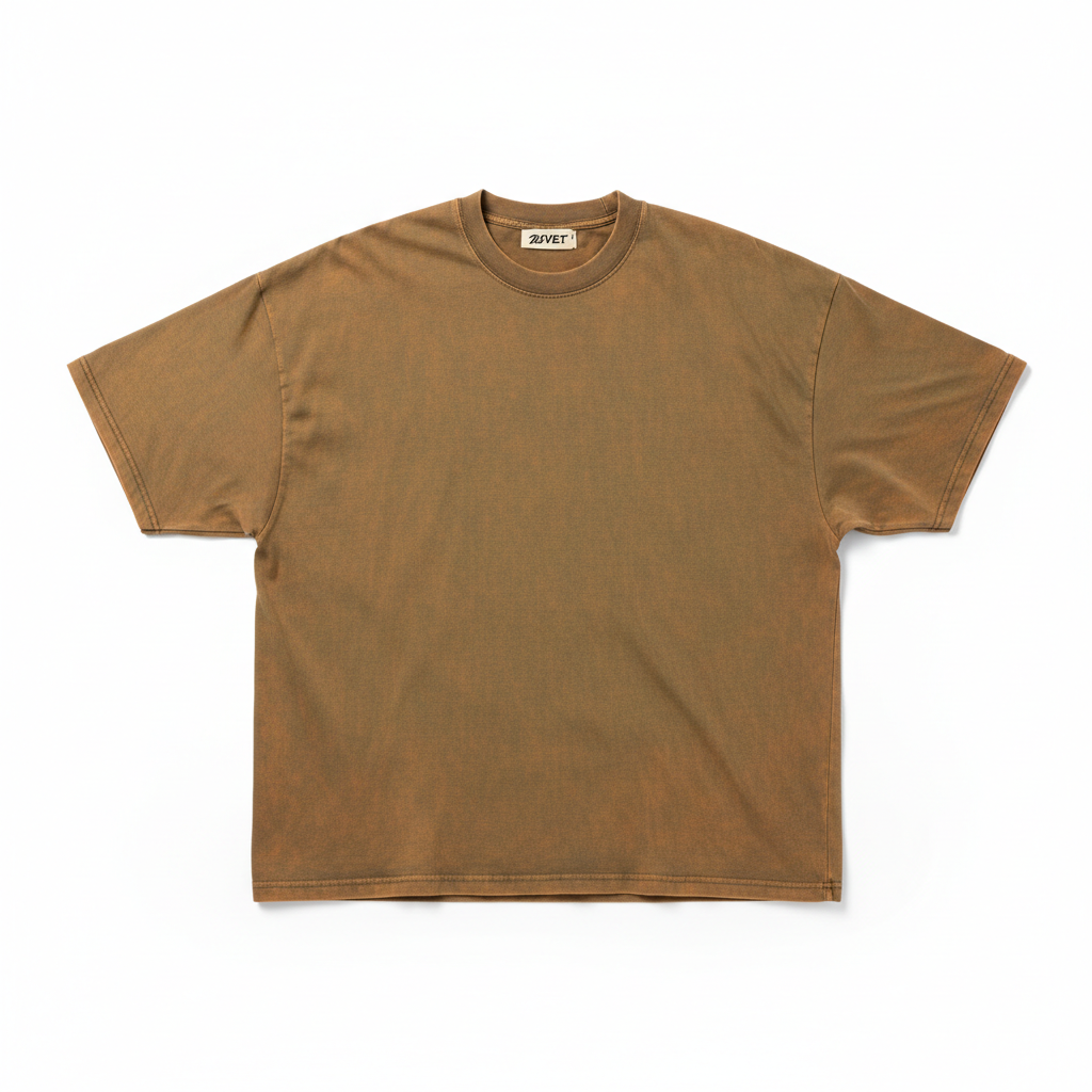 Oversized heavyweight washed tee flat lay